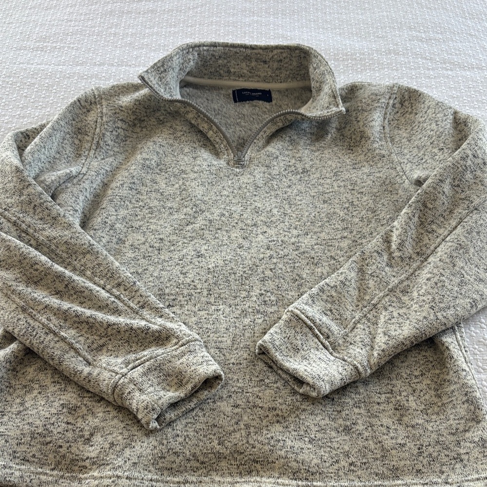 Lucky Brand Men's Heathered Gray Zip Up Sweater pet free smoke free home